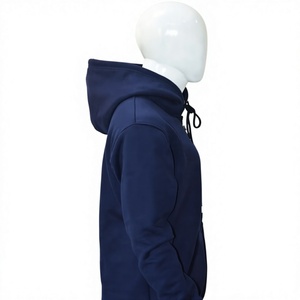 เสื้อฮู้ดดี้ผู้ชายสีน้ำเงินกรมท่า ผ้าฝ้าย 100% 350 GSM ซิปยาวเต็มตัว มีกระเป๋าหน้า พร้อมตัวเลือกสกรีนโลโก้ ทรงปกติ - Product Image 1