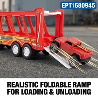 Camion de transport RC EPT 6CH, véhicule d'ingénierie, grand ensemble de véhicules de construction, remorque à double étage avec 6 voitures pour enfants