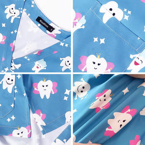 Blouses médicales imprimées à motifs dentaires pour uniformes vétérinaires, blouses chirurgicales de haute qualité, hauts d'infirmière pédiatrique pour médecins - Product Image 5