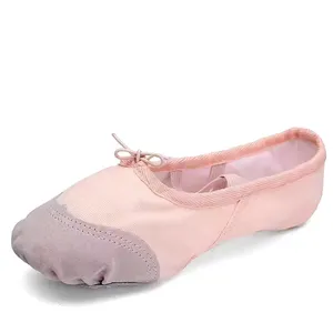 Double-layer Canvas Dance shoes Wholesale Custom Soft Flat Kids Comfortable Ballet Canvas Shoes ballet shoes flats