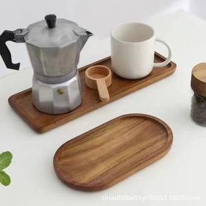 Bandeja de servir de madera hecha a medida, redonda, de madera maciza, color retro, para postres, frutas, té, origen Shandong LY03029 - Product Image 3