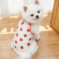 Débardeur pour chien anti-UV à pois fraise mignon, gilet respirant en maille, chemise d'été douce pour petits et moyens chiens