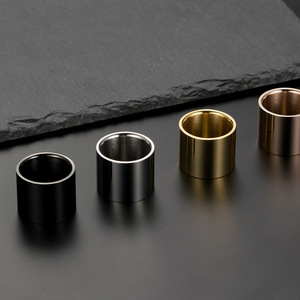 HIOHIP Titanium Steel <b>Ring</b> Smooth Long <b>Plain</b> Unisex Fashion Jewelry Gift Bracelet - Product Image 2