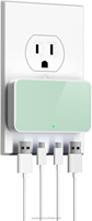 Cargador Rápido GaN de 65W, Cargador de Pared USB de 4 Puertos con Enchufe Estadounidense Plegable, Adaptador de Cargador de Viaje Multipuerto, Enchufe Europeo y Británico, Blanco
