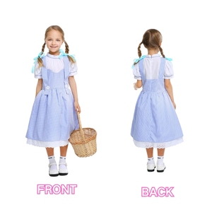 BAIGE Costume d'halloween pour adultes robe de princesse de ferme à carreaux bleus pour conte de fées scène jeu Performance aventures à Oz - Product Image 4