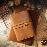 Carnet de notes A5 A6 en cuir pleine fleur, couverture rigide en cuir de vachette, idéal pour les voyages