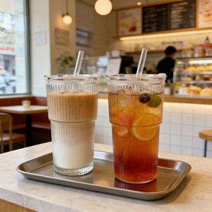 Set di bicchieri in vetro da 20oz con coperchi, cannucce <span class=keywords><strong>e</strong></span> spazzola per la pulizia, design a coste con imballaggio in schiuma per caffè freddo, succhi <span class=keywords><strong>e</strong></span> frullati - Product Image 4