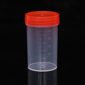Vaso para orina Tamayasu con tapa de rosca de 60 ml, vaso de plástico desechable para muestras para uso en laboratorio - Product Image 2