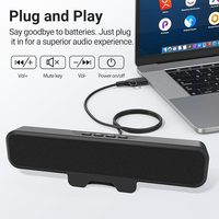 Speaker Komputer Inwa untuk PC Desktop, Speaker Monitor USB dengan Klip, Soundbar Komputer Berkabel untuk Laptop dengan Suara Keras