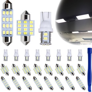 <b>Car</b> LED <b>Interior</b> <b>Light</b> Kit 24pc T10 Dual-Point Reading License Plate Roof <b>Light</b> White Blue Ice Blue With Pry Bar - Product Image 5