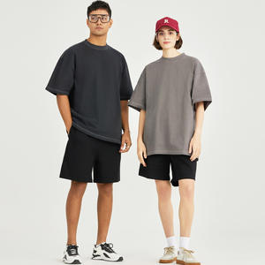 Hot 100% Pure Cotton Washed <b>Neutral</b> Heavy Weight Solid Color Mid Sleeve Plus Size Men's T-Shirt - Product Image 2