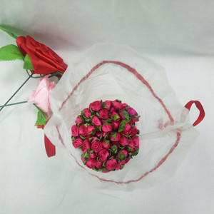 Sac de pochette en <span class=keywords><strong>organza</strong></span> à fond rond personnalisé en gros avec cordon de serrage à ruban <span class=keywords><strong>rouge</strong></span> pour l'emballage et l'affichage de cadeaux - Product Image 5