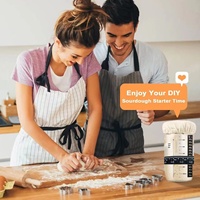 Offre Spéciale : Kit de démarrage de levain écologique 24oz avec pot de levain, bande de marquage de date, thermomètre et couvercle en tissu