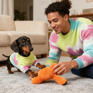 Designer de Luxo Gradiente Tie-Dye Gato Colete e Camisola Do Cão Floral Algodão <span class=keywords><strong>Pet</strong></span> Brasão para a Primavera 2-Leg <span class=keywords><strong>Pet</strong></span> Jumpers e Moletons - Product Image 2