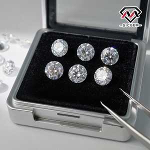 Đá Moissanite trắng tròn, giác cắt tròn, màu trắng, cấp VVS, 6.5mm, 1 carat, có chứng chỉ GRA, đang giảm giá - Product Image 1