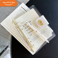 Carnet et journal transparents personnalisés A5 A6 B5 à feuilles mobiles, classeur à anneaux rechargeable pour femmes
