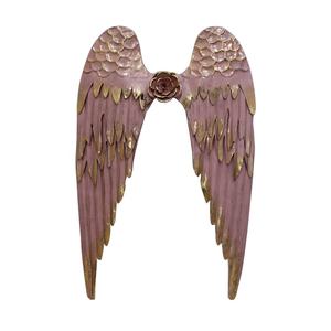 Décoration murale en fer avec des ailes d'ange contemporaines, prix avantageux, vente chaude <span class=keywords><strong>2022</strong></span>, art en métal rose pour anniversaire - Product Image 2