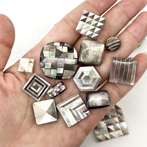 Perles de mosaïque en nacre grise naturelle, accessoires faits à la main pour la fabrication de boutons de manchette, cadeau unisexe, vente en gros - Product Image 3