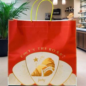 Bolsas de Compra de Papel Kraft Ecológicas con Logotipo Personalizado, Bolsas de Papel Marrón con Asas para Alimentos y Regalos de Lujo, Bolsas de Papel Recicladas al por Mayor - Product Image 3