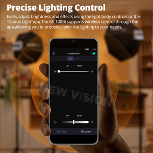 Godox ML100BI Lampe vidéo LED bicolore 2800-6500K 11 effets FX APP Control Godox Mount pour le cinéma Live Streaming Vlogging - Product Image 6