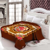 100% Polyester doré Royal hiver Manta 220x240 Double pli Style coréen couverture de vison 6.5kg doux et chaud pour l'utilisation du lit du Qatar