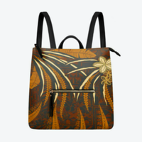 Sac à dos en PU décontracté et tendance, motif tribal polynésien Elei, personnalisable, polyvalent, élégant et pratique, matériaux imperméables