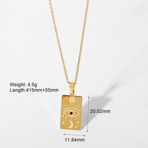 Hochwertige Großhandel Gold <span class=keywords><strong>Tarot</strong></span> Deck Anhänger Schmuck chirurgische Edelstahl Schnitzereien verschiedene Muster <span class=keywords><strong>Tarot</strong></span>-Karte Halskette - Product Image 2