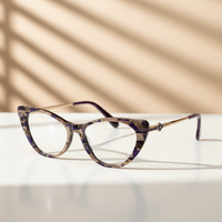 Promotion d'usine Nouvelle Arrivée Montures de lunettes en acétate de haute qualité pour femmes Montures de lunettes de luxe œil de chat en acétate