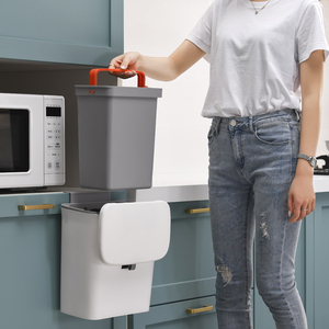 Cubo de <span class=keywords><strong>Basura</strong></span> de Cocina Montado en la Pared con Tapa, de Plástico, Gran Capacidad, Tipo Colgante para Puerta de Armario - Product Image 5