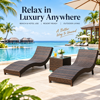 Chaise longue double en osier de haute qualité pour l'extérieur, idéale pour la piscine et la plage