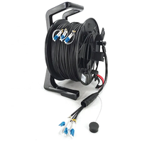 Câble de brassage optique tactique LC 4 fibres sur bobine TPU 50m 100m G657A1, cordon de brassage blindé avec tambour pour événements en direct