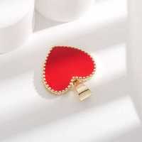 Pendentif personnalisé en gros, plaqué or 14 carats, tendance hip-hop, en laiton et zircon, fabricant de bijoux, pendentif cœur en émail rouge