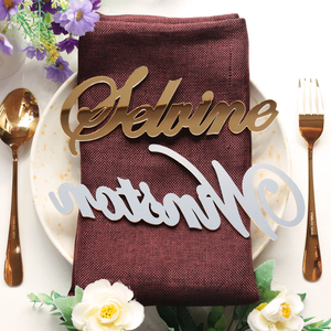 Thanh lịch laser cắt tag gương vàng Acrylic Chào mừng bạn Tên tag thẻ Menu với thiết kế khác nhau cho bảng tấm trang trí - Product Image 5