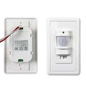 SLS Saklar Lampu Sensor Gerak Inframerah 180 Derajat yang Dipasang di Dinding Detektor PIR Satu Tiang Gerakan Tubuh Manusia ABS PC Tahan Lama 9m - Product Image 1