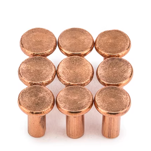 Rivets ronds en acier plaqués cuivre, grades 4.8 et 6.8, diamètre de la tête de 1/4 pouce, longueur de 12 mm - Product Image 1