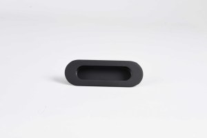 Manija de puerta corredera de color negro con forma ovalada - Product Image 5