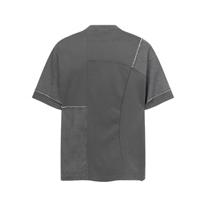 Camiseta Holgada de Manga Corta con Cuello Redondo y Bloques de Color Estilo Patchwork para Hombre, Estilo Hip <span class=keywords><strong>Hop</strong></span> Desestructurado, Casual y Urbano - Product Image 4