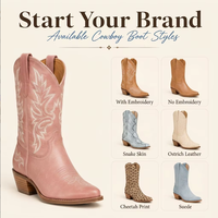 Bottines classiques en cuir pour femme, bottines en cuir marron pour femme, bottines de cowgirl roses pour le quotidien, bottines en cuir faites à la main style ballon