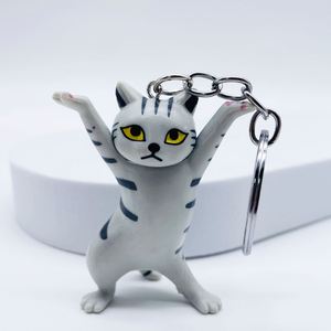 Porte-clés chat en PVC mignon très prisé, figurines chat dansant, porte-stylo, décoration suspendue envoûtante pour bureau et sacs, petit cadeau - Product Image 3