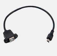 Kabel Ekstensi Mini USB Male ke USB 2.0 B Female Socket Printer Panel Mount 0.3m 0.5m