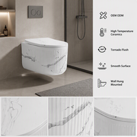 WC suspendu en céramique super puissant à chasse d'eau intégrée, ensemble de toilettes sanitaires encastrées pour salle de bain