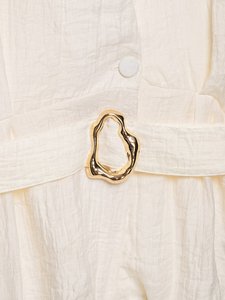 Conjunto de Camisa con Cinturón y Pantalones Anchos Plisados para <span class=keywords><strong>Mujer</strong></span>, Modelo 2026, Traje de Oficina de Dos Piezas con Detalle en la Cintura, Fabricación OEM - Product Image 5
