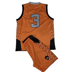 Ensemble de maillots de basket-ball Lady Yeguas, sublimé, col en V, sans manches, coupe athlétique pour femmes, orange et noir, polyester 320 g/m², uniformes - Product Image 2
