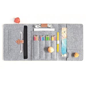 Custom Color Matching Large Capacity Lightweight Portable Simple Pen Storage Inner Bag Felt Non-woven <b>Laptop</b> Foldable <b>Sleeve</b> - Product Image 1