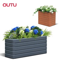 Boîtes à fleurs rectangulaires en aluminium moderne pour l'extérieur, la maison, l'hôtel, la pépinière, le patio et le jardin.