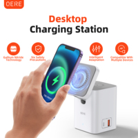 Chargeur sans fil pour téléphone portable QERE KC-0801, station de charge rapide, chargeur sans fil multifonctionnel, portable, pliable, mini
