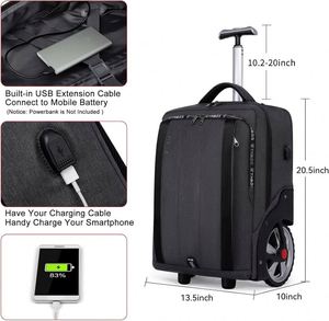 BSCI Rolling Waterproof <b>Backpack</b> with <b>Wheels</b> for Business Use with Laptop Compartment - Product Image 4