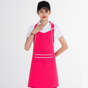 ผ้ากันเปื้อนโพลีเอสเตอร์สีส้มพร้อมกระเป๋าสำหรับพนักงานร้านอาหารบาร์ ทนต่อคราบสกปรก ใช้เป็นเครื่องแบบ - Product Image 3