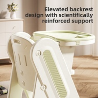Chaise haute portable en plastique Jingqi pour bébé avec fonctions de sécurité pour usage domestique, chaise d'apprentissage et de repas multifonctionnelle réglable