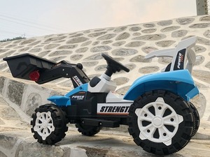 Battery Powered <b>Plastic</b> 4-<b>Wheel</b> Kids Ride-On Excavator Tractor Toy Car With Removable Bucket and Digger for Children Boys - Product Image 2
